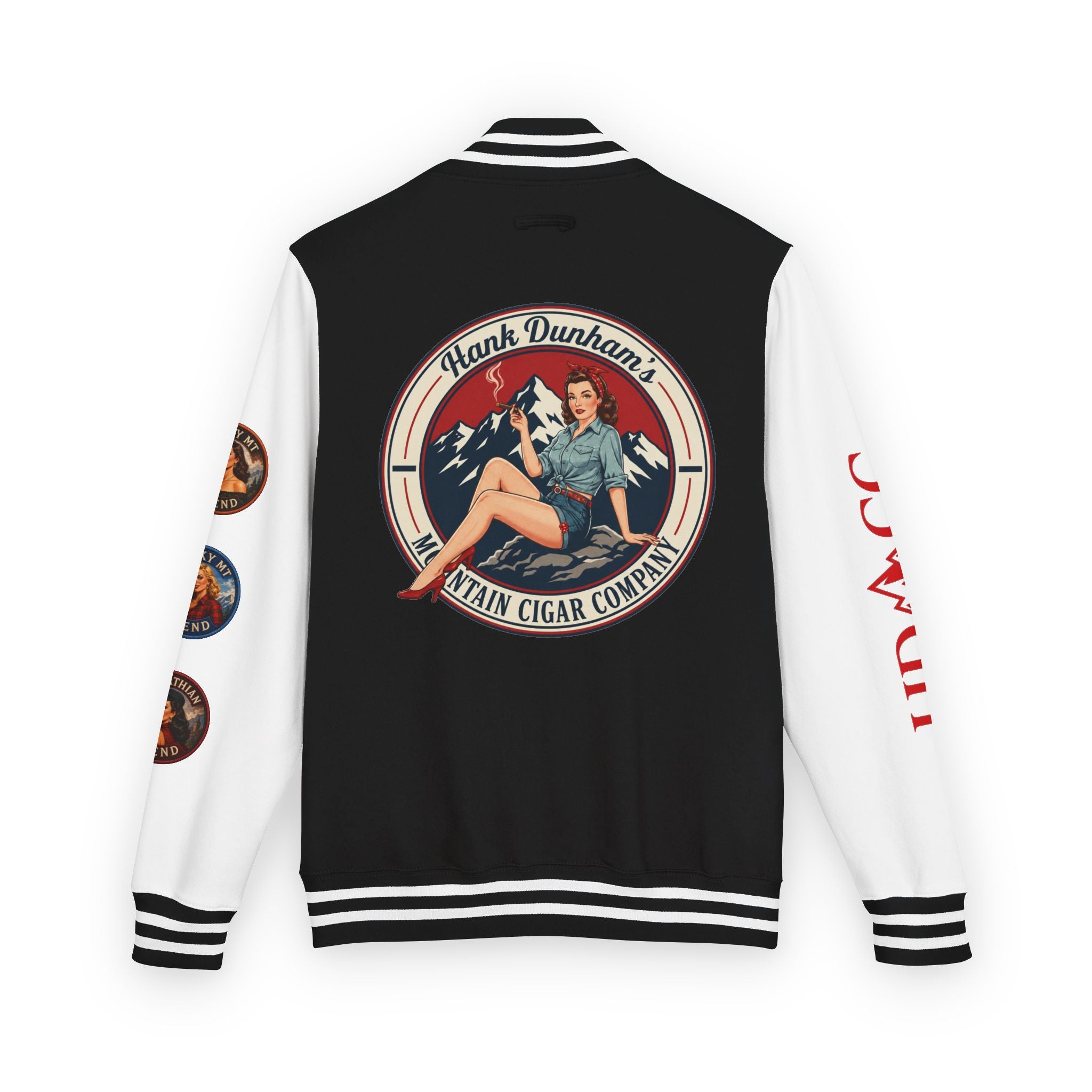 Letterman Jacket — Vintage Pinup 'Hank Dunham's Main Cigar Company' Logo