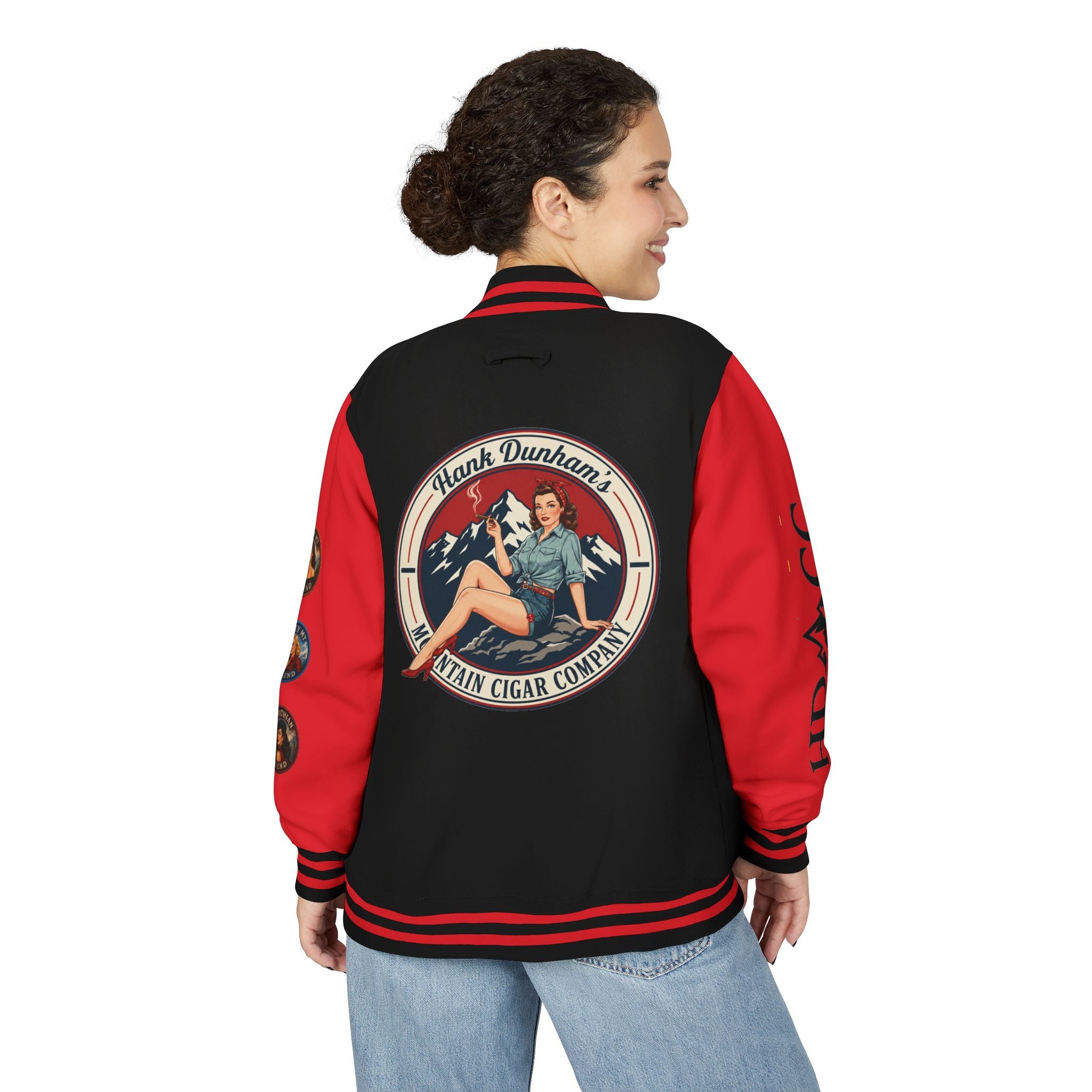 Letterman Jacket — Vintage Pinup 'Hank Dunham's Main Cigar Company' Logo