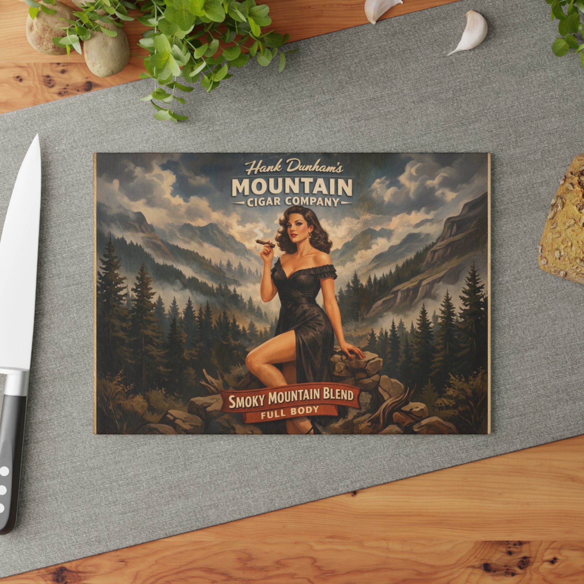 Smoky MT Cigar Glass Cutting board